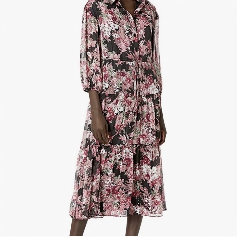 Beautiful floral Taylor Dress button up with collar size 14